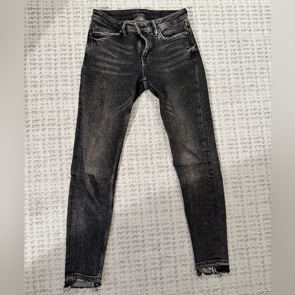 All Saints jeans, mid/low rise, straight leg, size 28 but fits more like a 26